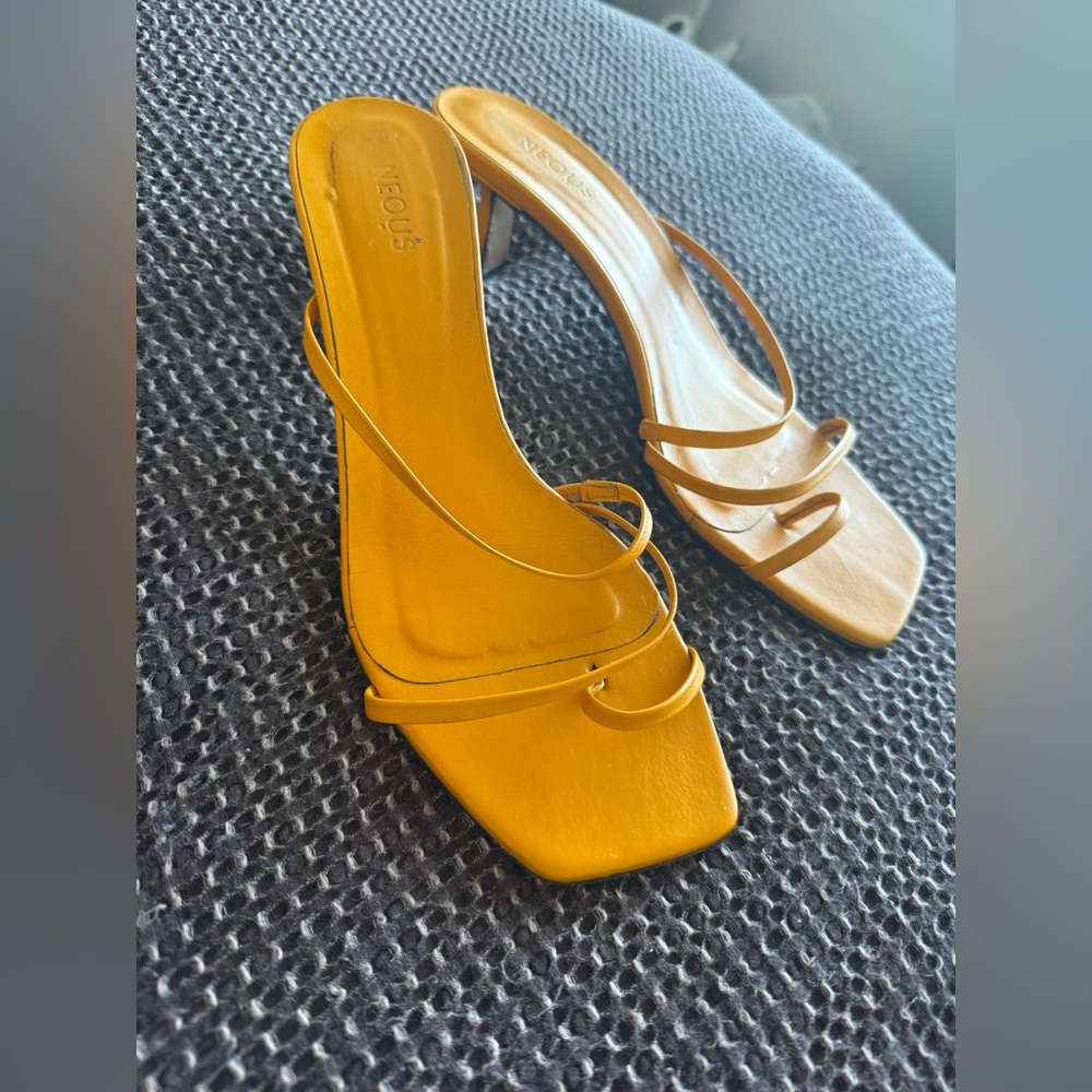 Neous Orange Strappy Heels - Picture 2 of 11